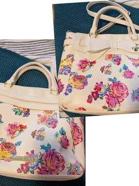 Betsy Johnson Floral Bow Satchel Handbag